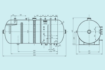 Чертеж Трехфазный сепаратор ТФС-Л